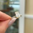 Elegant 1.40Ct White Emerald Cut Half Bezel Promise Ring | Timeless Wedding Jewelry for Women
