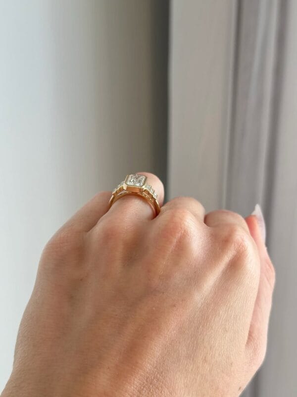 Elegant 1.50Ct White Emerald Cut Bezel Set Promise Ring | Timeless Gift Ring for Women