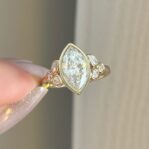 2Ct White Marquise Cut Bezel Engagement Ring | Elegant Proposal & Thank You Gift for Wife