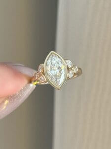 2Ct White Marquise Cut Bezel Engagement Ring | Elegant Proposal & Thank You Gift for Wife
