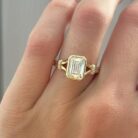 Elegant 1.80Ct White Emerald Cut Bezel Set Split Shank Anniversary Ring | Timeless Gift for Wife