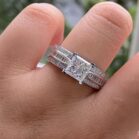 2.10Ct White Princess Cut Solitaire Proposal Ring | Bold Engagement Ring for Fiancée | Timeless Jewelry for Women