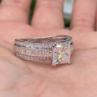 2.10Ct White Princess Cut Solitaire Proposal Ring | Bold Engagement Ring for Fiancée | Timeless Jewelry for Women