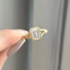 Elegant 1.80Ct White Emerald Cut Bezel Set Split Shank Anniversary Ring | Timeless Gift for Wife