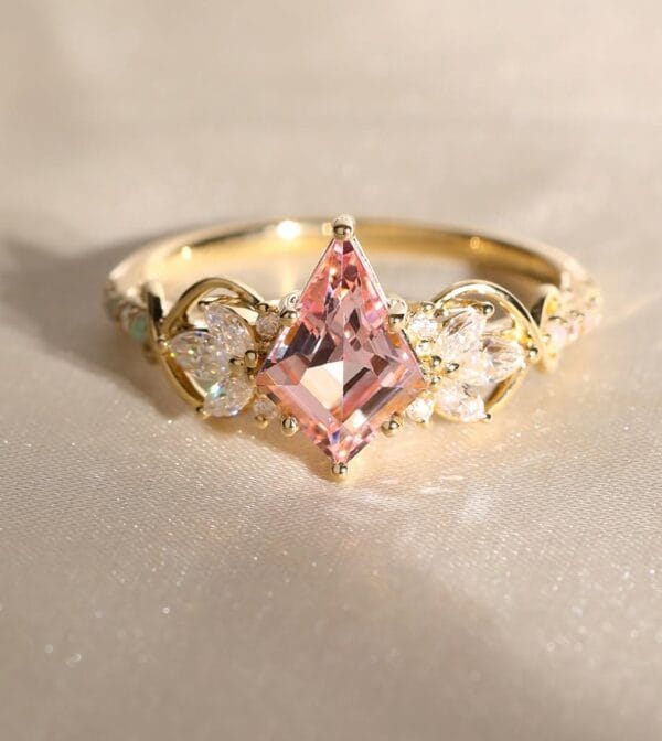 1.40Ct Pink Lozenge Cut Solitaire Cocktail Ring | Glamorous Party Wear Jewelry For Women