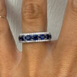 3.50Ct Oval Cut Blue Sapphire Full Eternity Band | Anniversary & Birthday Gift Ring for Women
