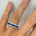 3.50Ct Oval Cut Blue Sapphire Full Eternity Band | Anniversary & Birthday Gift Ring for Women
