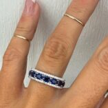 3.50Ct Oval Cut Blue Sapphire Full Eternity Band | Anniversary & Birthday Gift Ring for Women