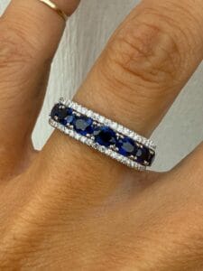 3.50Ct Oval Cut Blue Sapphire Full Eternity Band | Anniversary & Birthday Gift Ring for Women