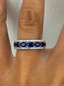 3.50Ct Oval Cut Blue Sapphire Full Eternity Band | Anniversary & Birthday Gift Ring for Women