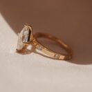 1.50Ct White Lozenge Cut Solitaire Engagement Ring | Modern Wedding Proposal Ring For Her | Geometric Statement Jewelry