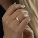 0.50Ct White Round Cut Wave Style Solitaire Ring | Anniversary & Thank You Gift Jewelry for Wife
