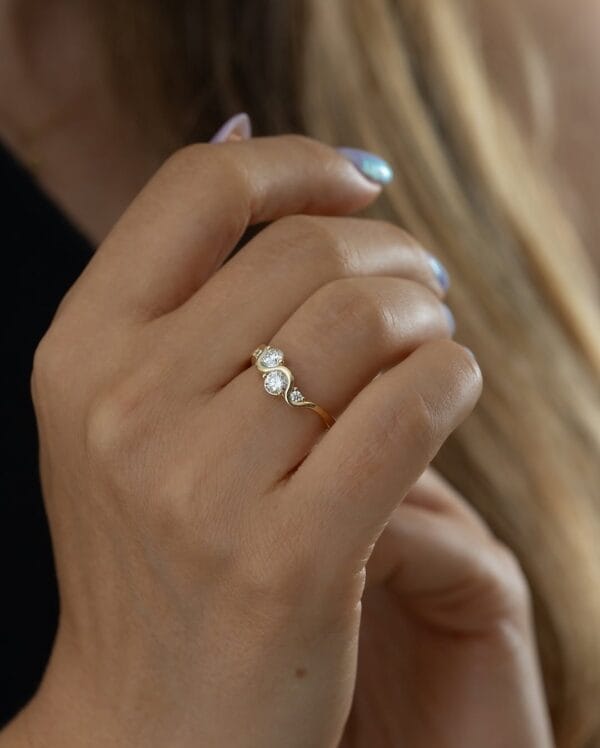 0.50Ct White Round Cut Wave Style Solitaire Ring | Anniversary & Thank You Gift Jewelry for Wife