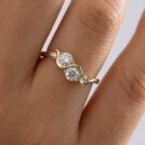 0.50Ct White Round Cut Wave Style Solitaire Ring | Anniversary & Thank You Gift Jewelry for Wife