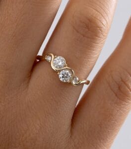 0.50Ct White Round Cut Wave Style Solitaire Ring | Anniversary & Thank You Gift Jewelry for Wife