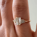 1.50Ct White Trillion Cut Solitaire Engagement Ring | Wave Design Wedding Gift Ring For Her | Modern Statement Jewelry