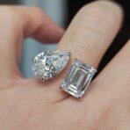 2.50Ct Pear & Emerald Cut Toi Et Moi Ring | Two Stone Open Gap Engagement Jewelry for Women