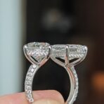 2.50Ct Pear & Emerald Cut Toi Et Moi Ring | Two Stone Open Gap Engagement Jewelry for Women