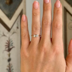 0.80Ct White Round Cut Toi Et Moi Ring | Two Stone Anniversary Gift Ring For Wife | Elegant Statement Jewelry For Women