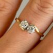 0.80Ct White Round Cut Toi Et Moi Ring | Two Stone Anniversary Gift Ring For Wife | Elegant Statement Jewelry For Women