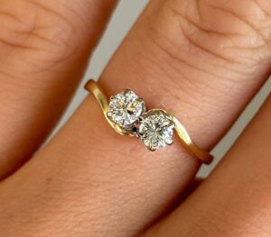 0.80Ct White Round Cut Toi Et Moi Ring | Two Stone Anniversary Gift Ring For Wife | Elegant Statement Jewelry For Women