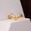 0.50Ct White Marquise Cut Solitaire Engagement Ring For Girlfriend | V-Shape Minimalist Promise Ring For Women
