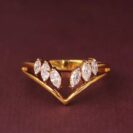 0.50Ct White Marquise Cut Solitaire Engagement Ring For Girlfriend | V-Shape Minimalist Promise Ring For Women