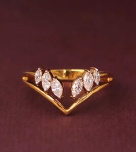 0.50Ct White Marquise Cut Solitaire Engagement Ring For Girlfriend | V-Shape Minimalist Promise Ring For Women