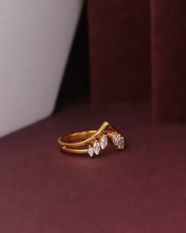 0.50Ct White Marquise Cut Solitaire Engagement Ring For Girlfriend | V-Shape Minimalist Promise Ring For Women