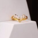0.50Ct White Marquise Cut Solitaire Engagement Ring For Girlfriend | V-Shape Minimalist Promise Ring For Women