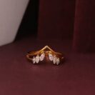 0.50Ct White Marquise Cut Solitaire Engagement Ring For Girlfriend | V-Shape Minimalist Promise Ring For Women