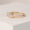 1.20Ct White Emerald Cut Half Bezel Ring for Mother | Timeless Birthday Gift Jewelry for Women