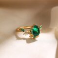 2.10Ct Green Pear Cut Solitaire Engagement Ring | Vintage Inspired Wedding Gift Ring For Bride