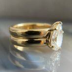 1.50Ct Pear Cut Solitaire Wedding Ring | Double Band Stacking Ring