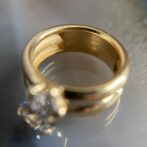 1.50Ct Pear Cut Solitaire Wedding Ring | Double Band Stacking Ring