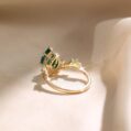 2.10Ct Green Pear Cut Solitaire Engagement Ring | Vintage Inspired Wedding Gift Ring For Bride