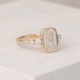 2.50Ct White Emerald Cut Bezel Set Promise Ring | Elegant Wedding & Thank You Gift For Her