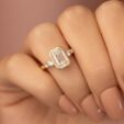 2.50Ct White Emerald Cut Bezel Set Promise Ring | Elegant Wedding & Thank You Gift For Her
