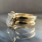 1.50Ct Pear Cut Solitaire Wedding Ring | Double Band Stacking Ring