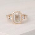 2.50Ct White Emerald Cut Bezel Set Promise Ring | Elegant Wedding & Thank You Gift For Her