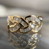 Baguette Cut Channel Set Half Eternity Band | Anniversary Ring for Wife
