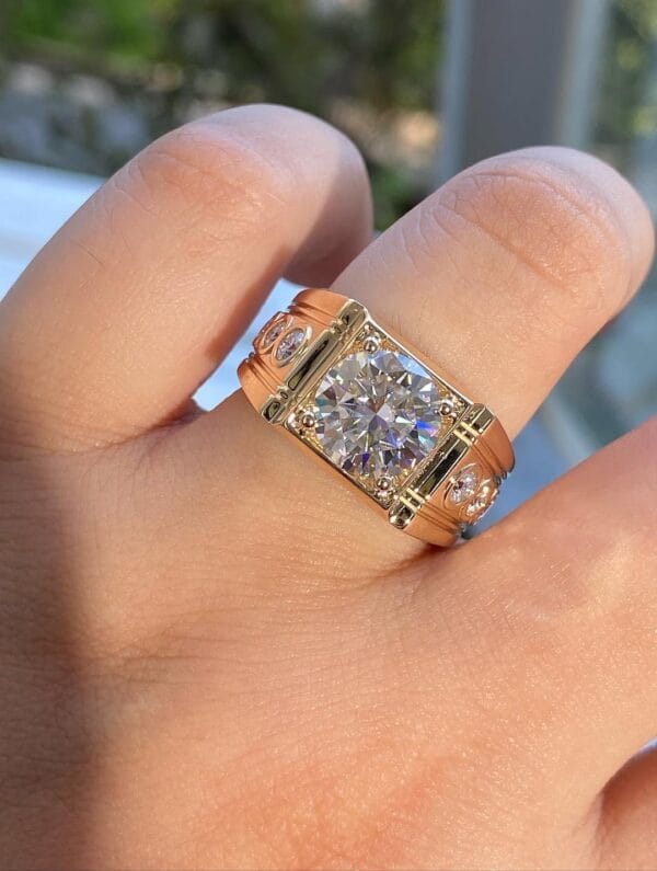 2.00Ct White Round Cut Men’s Solitaire Ring | Bold Engagement & Promise Jewelry
