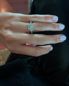 1.10Ct White Round Cut Halo Engagement Ring For Her | Elegant Proposal Jewelry Gift For Women