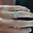 1.10Ct White Round Cut Halo Engagement Ring For Her | Elegant Proposal Jewelry Gift For Women