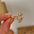 1.10Ct White Round Cut Cluster Engagement Ring | Elegant Statement Jewelry Gift For Her