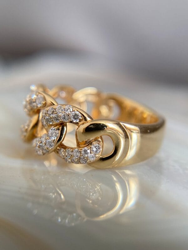 White Round Cut Half Eternity Cuban Link Wedding Band | Elegant Designer Jewelry for Women White Round Cut Half Eternity Cuban Link Wedding Band | Elegant Designer Jewelry for Women