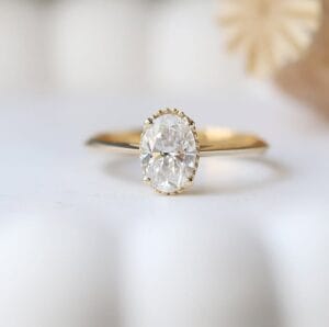 1.80Ct Oval Cut White Solitaire Engagement Ring | Elegant Proposal & Appreciation Gift for Her