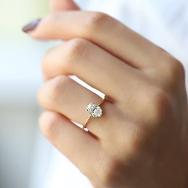 1.80Ct Oval Cut White Solitaire Engagement Ring | Elegant Proposal & Appreciation Gift for Her