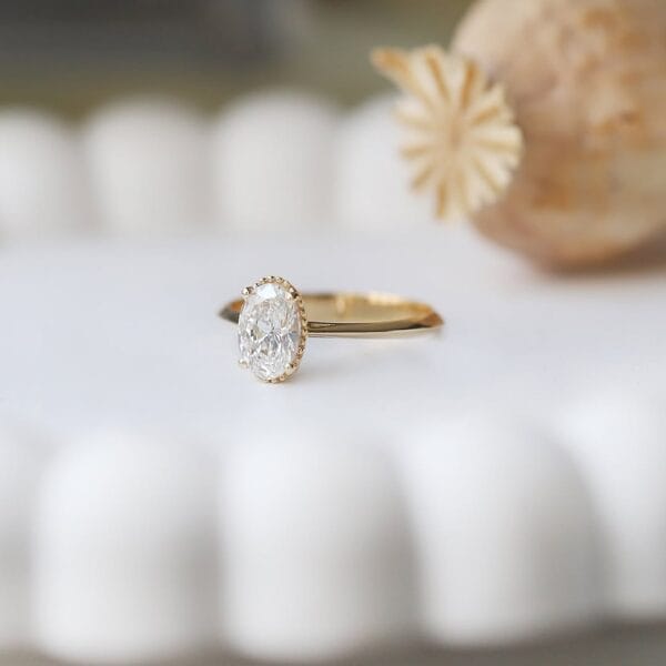 1.80Ct Oval Cut White Solitaire Engagement Ring | Elegant Proposal & Appreciation Gift for Her