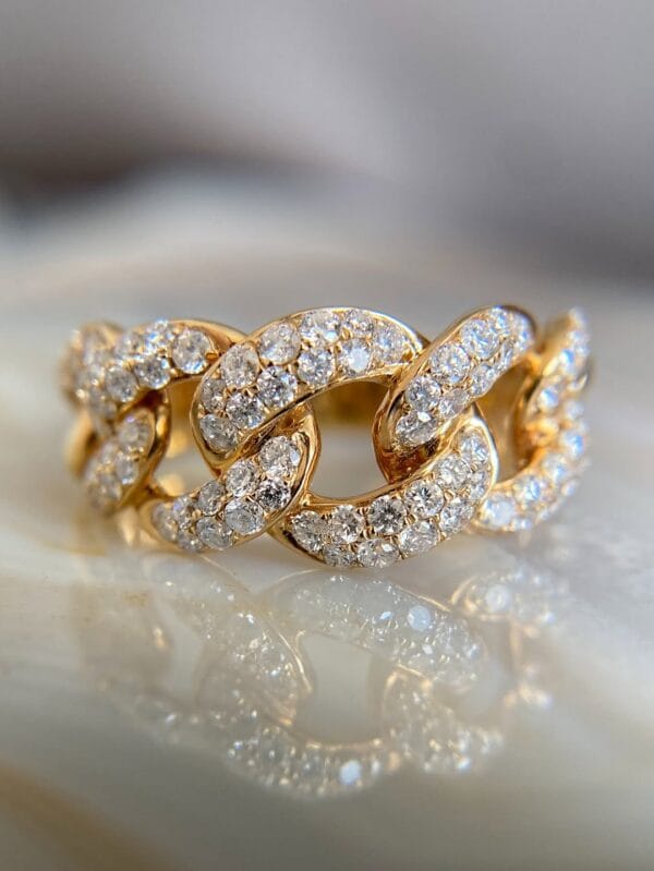 White Round Cut Half Eternity Cuban Link Wedding Band | Elegant Designer Jewelry for Women White Round Cut Half Eternity Cuban Link Wedding Band | Elegant Designer Jewelry for Women